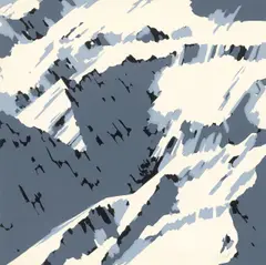 Gerhard Richter, Schweizer Alpen I (B2), 1969, Farbserigrafie auf Karton