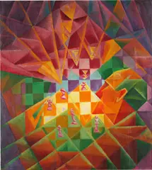 Otto Möller, Schachspieler, 1921, Öl auf Leinwand