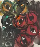 Ernst Wilhelm Nay, Augen I, 1963, Aquarell auf Papier