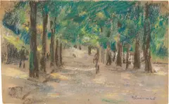 Max Liebermann, Allee (wohl Haarlem), 1907, Pastell auf braunem Papier