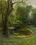 Peder Mønsted, Sommertag im Hofgarten, 1901, Öl auf Leinwand. Doubliert