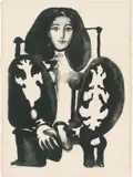 Pablo Picasso, Femme au fauteuil no. 1 (Le manteau polonais), 1949, Lithografie auf Arches-Velin