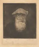 Camille Pissarro, Camille Pissarro, par lui-même, Um 1890, Radierung und Kaltnadel auf Bütten