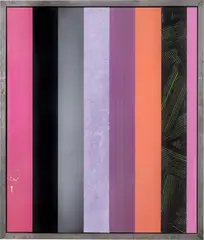 Anselm Reyle, Ohne Titel, 2007, Öl, PVC-Folie und Acrylglas auf Leinwand, im Künstlerrahmen aus Stahl