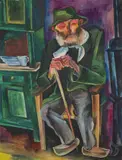 Conrad Felixmüller, Alter Westfalen-Bauer, 1924, Aquarell und Gouache auf Bütten