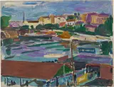 Hans Purrmann, Industriehafen an der Seine (?), 1907, Öl auf Leinwand auf Pappe