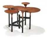 Carson Thomson, Prototype articulated table, c. 1965, Mahogany and enameled steel