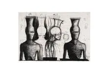 Jonathan Ellis, Drawing for Vessel Head I, 1986, Charcoal on paper
