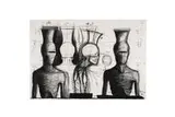 Jonathan Ellis, Drawing for Vessel Head I, 1986, Charcoal on paper