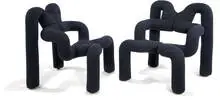 Pair of Ekstrem Chairs (2) by Terje Ekstrom, 1972, Jersey stretch upholstery, sold May 2012