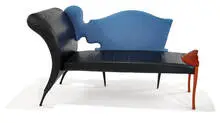Borek Sipek, Sni chaise lounge, 1987, Leather and cherry wood