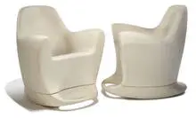 Marco Pocci, Pair of Flip outdoor rocking chairs, c. 2000, Batch-dyed polyurethane