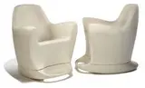 Marco Pocci, Pair of Flip outdoor rocking chairs, c. 2000, Batch-dyed polyurethane
