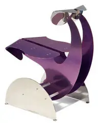 Side chair by Contemporary Modern, c. 2000, Lacquered and polished steel chair, sold May 2012