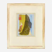 Anne Ryan, Untitled, c. 1950, watercolor, fabric and mixed media, collage on paper board in artist’s frame