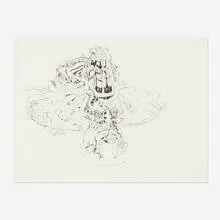 A Vegan Vehicle by Trenton Doyle Hancock, 2004, ink on paper, sold Jun 2021