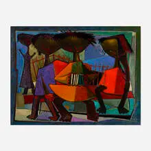 Ángel Botello, Musicians, 1967, oil on panel