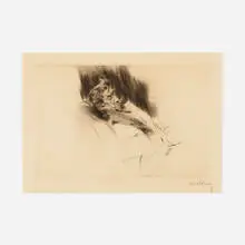 Giovanni Boldini, Whistler Asleep, 1897, drypoint