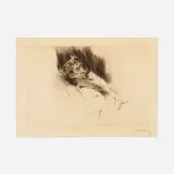 Giovanni Boldini, Whistler Asleep, 1897, drypoint