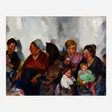 Martha Walter, Group of Jews against White Wall - Detention Room, Ellis Island - No 19’