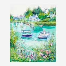 Yolande Ardissone, Les Barques a Doélan, oil on canvas