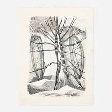 Untitled (The Winter Tree) by Charles E. Burchfield, lithograph, sold Jun 2021