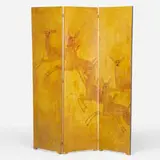 Charles Baskerville, Three panel screen, oil on wood