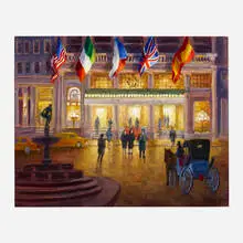 Guy A. Wiggins, December Evening at the Plaza, oil on canvas