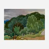 Eugene Savage, Hawaiian Landscape, oil on canvas laid to board