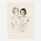 Max Beckmann, Zwei Frauen, 1922, lithograph