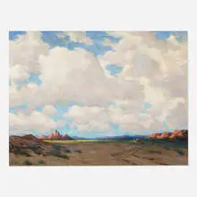 Crossing the Desert by Albert Lorey Groll, oil on canvas, sold Jun 2021