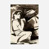 Françoise Gilot, In the Mountains I, 1956, india ink wash on paper