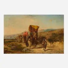 Honoré Boze, Arab Caravan, oil on canvas