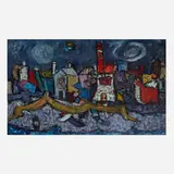 Đuro Pulitika, Ribarsk Selo, 1962, oil on canvas