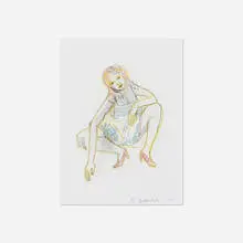 Stephan Balkenhol, Untitled (drawing of a woman), 2007, pastel on paper