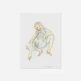 Stephan Balkenhol, Untitled (drawing of a woman), 2007, pastel on paper