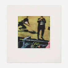 Christopher Brown, The Runner, 1994, etching with spit-bite aquatint in colors