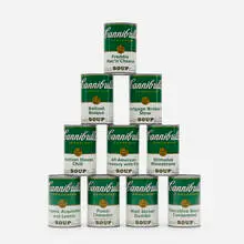 Enrique Chagoya, Pyramid Scheme, 2009, aluminum cans with archival pigment print labels