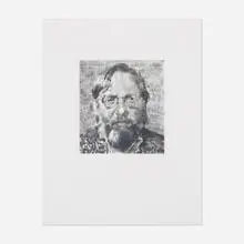 John I by Chuck Close, 1991, three run direct gravure, sold May 2021