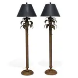 Maker Unknown, Palm Tree floor lamps with shades