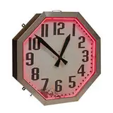 Art Déco, large neon industrial wall clock