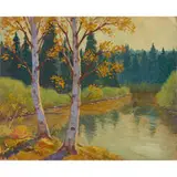 Canoeing in the Fall by Richard Fayerweather Babcock, sold Apr 2021