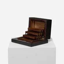 Humidor by Paul Dupré-Lafon, c. 1940, alligator leather, mahogany, brass, sold Sep 2012