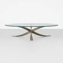 Michel Mangematin, coffee table, 1958, cast bronze, glass