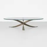 Michel Mangematin, coffee table, 1958, cast bronze, glass
