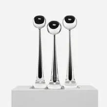Cenedese, candlesticks, set of three, c. 1975, glass