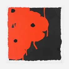 Black and Red by Donald Sultan, 2007, screenprint with enamel ink and flocking on paper, sold Sep 2012