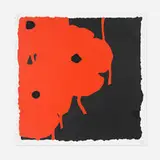 Black and Red by Donald Sultan, 2007, screenprint with enamel ink and flocking on paper, sold Sep 2012