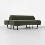 Tomas Maier, sofa from the Bottega Veneta boutique, Chicago, c. 2001, mohair, leather, enameled steel