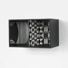 Formes Virtuelles par Deplacement du Spectateur by Julio Le Parc, 1965, lacquered wood, printed card stock, polished aluminum, sold Sep 2012
